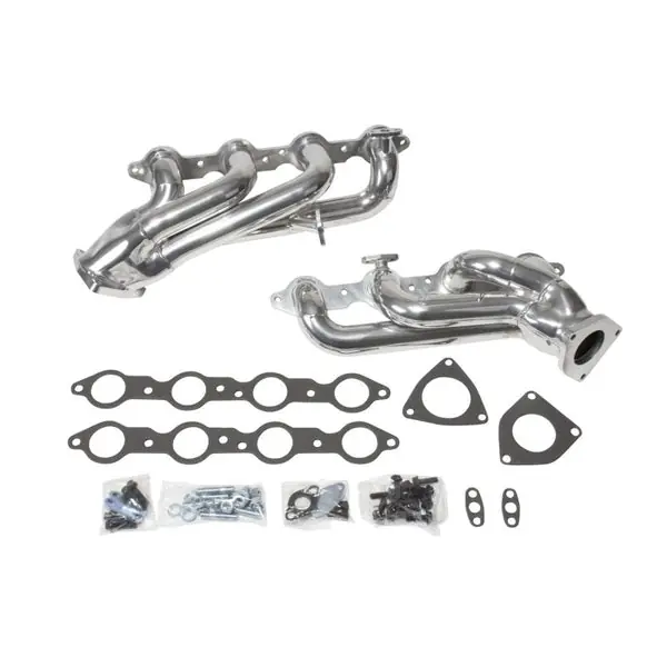 1999-2004 GM Truck SUV 4.8 5.3 Shorty Tuned Length Exhaust Headers - 1-3/4 Silver Ceramic