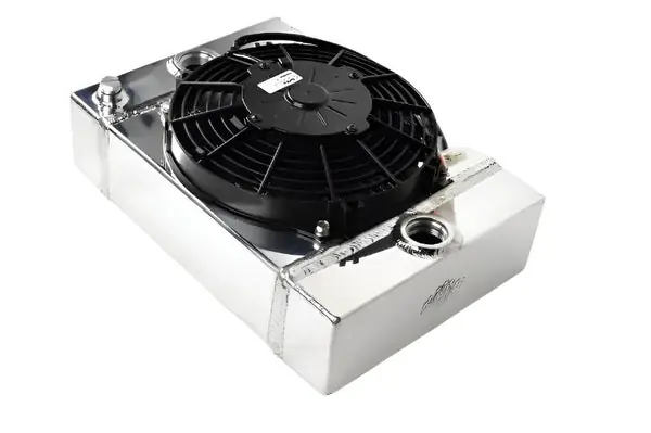 CSF Universal Drag Race / Tuck Radiator w/9in Spal Fan - 10.5in H x 10in L x 3.6in W