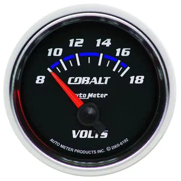 Autometer Cobalt 52mm 8-18 Volts Short Sweep Electric Voltmeter Gauge