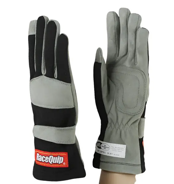 RaceQuip Black 1-Layer SFI-1 Glove - Medium