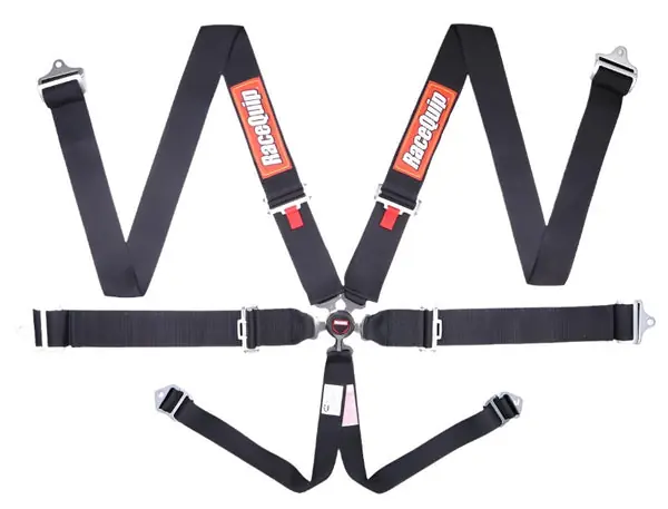 RaceQuip Black SFI CAMLOCK 6pt PD Lap Seat Belt
