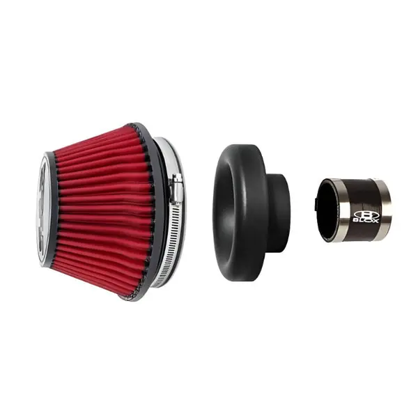 BLOX Racing Shorty Performance 5in Air Filter w/3.5in Velocity Stack and Coupler Kit - Black