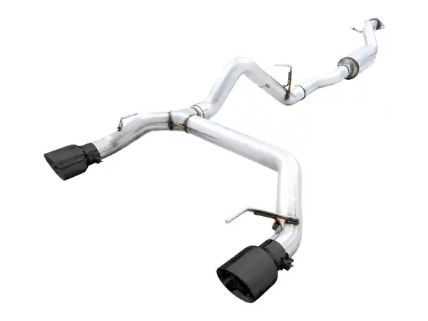 AWE Tuning 2021+ Ford Bronco 0FG Dual Rear Exit Exhaust w/Diamond Black Tips & Bash Guard