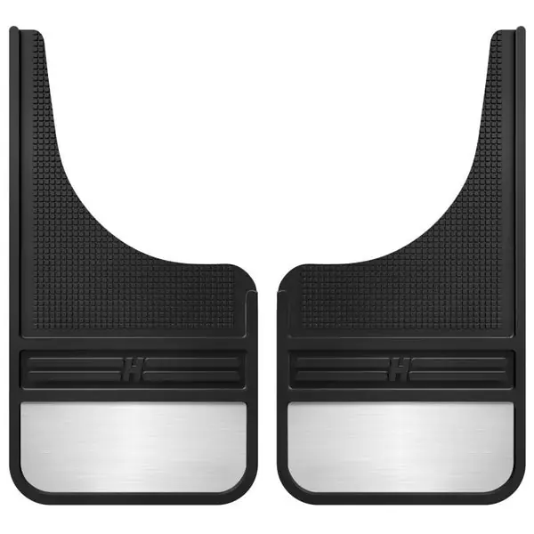 Husky Liners Universal 12in Wide Black Rubber Front Mud Flaps w/ Weight