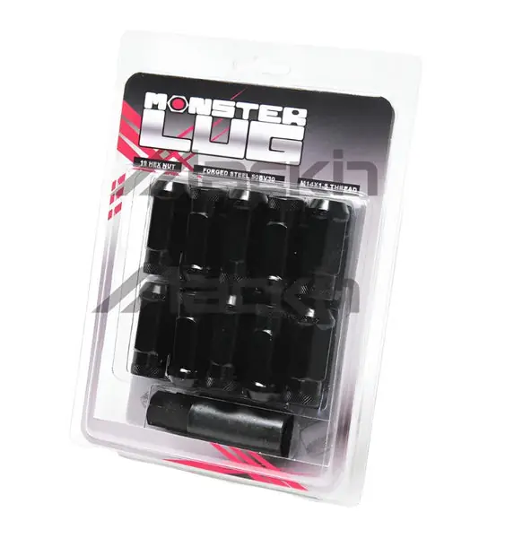 Wheel Mate Monster Open End Lug Nut Set of 20 - Black 1/2in