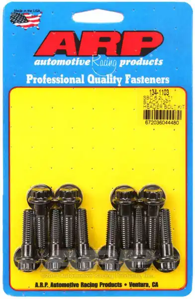 ARP Header Bolt Kit For Chevrolet 3/8˝ wide header flange - 6.2L (LT1/LT4) Black Oxide 12-Pt Head