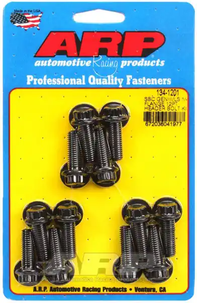 ARP Header Bolt Kit For Chevrolet 1/4˝ wide header flange Black Oxide 12-Pt Head
