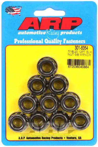 ARP 7/16in 8740 Black Oxide 12-pt Nut Kit