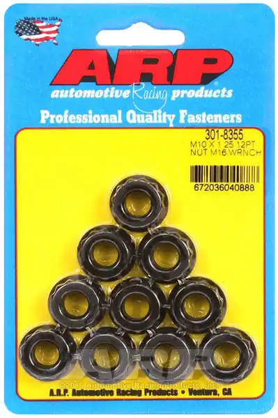 ARP M10in 8740 Black Oxide 12-pt Nut Kit