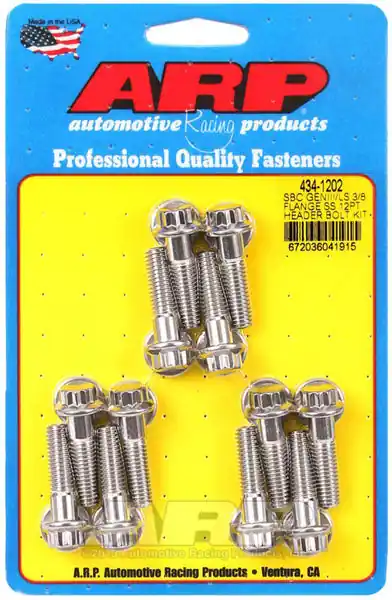 ARP Header Bolt Kit For Chevrolet 3/8˝ wide header flange Stainless 12-Pt Head