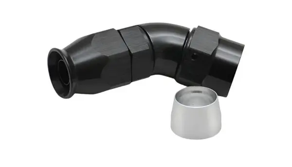 Vibrant -6AN 45 Degree Elbow Hose End Fitting for PTFE Lined Hose