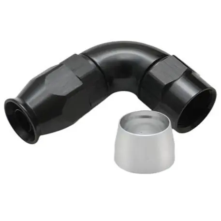 Vibrant -6AN 90 Degree Elbow Hose End Fitting for PTFE Lined Hose