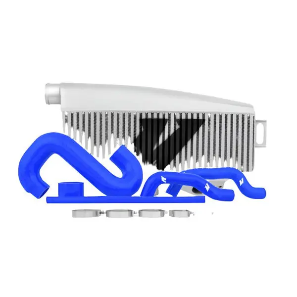 Mishimoto Subaru 02-07 WRX/04-07 STi Top-Mount Intercooler Kit - Powder Coated Silver & Blue Hoses