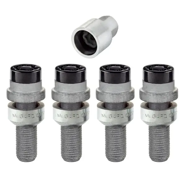 McGard Wheel Lock Bolt Set - 4pk. (Radius Seat) M14X1.5 / 17mm Hex / 28.2mm Shank Length - Black
