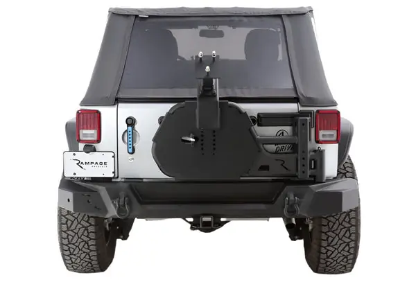 Rampage 07-18 Jeep Wrangler JK (Incl. Unlimited) Trail Guard Tire Carrier - Black