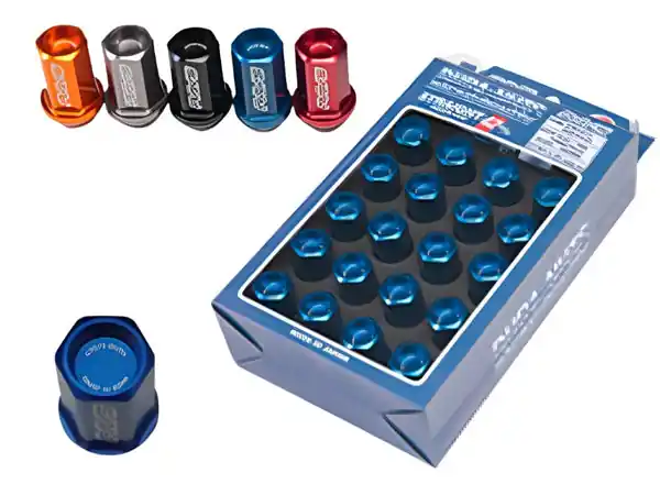 Rays Dura-Nut L42 Straight Type 12X1.25 Lug Nut Set 16 Lug 4 Lock Set - Blue