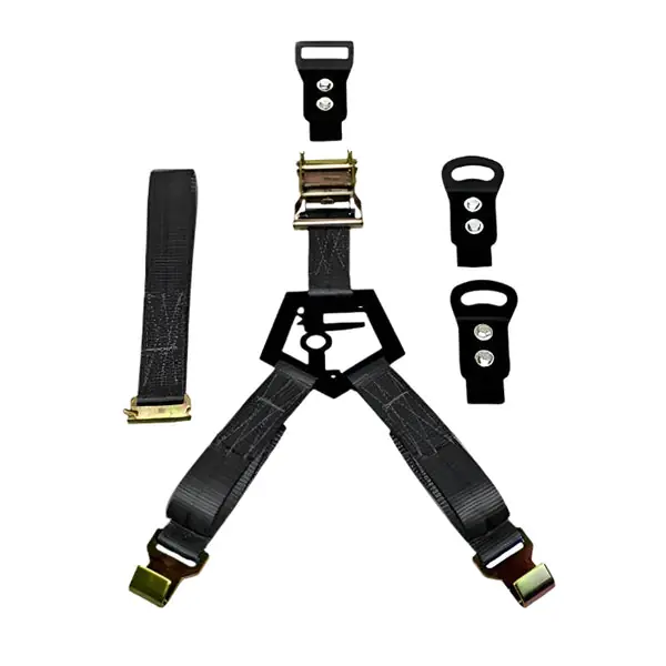 N-Fab Bed Mounted Rapid Tire Strap Universal - Gloss Black - Black Strap