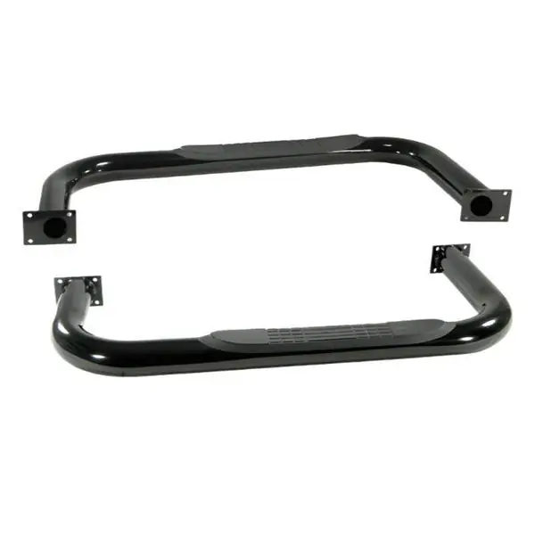 Rugged Ridge 3in Round Tube Side Steps Black 76-86 Jeep CJ7