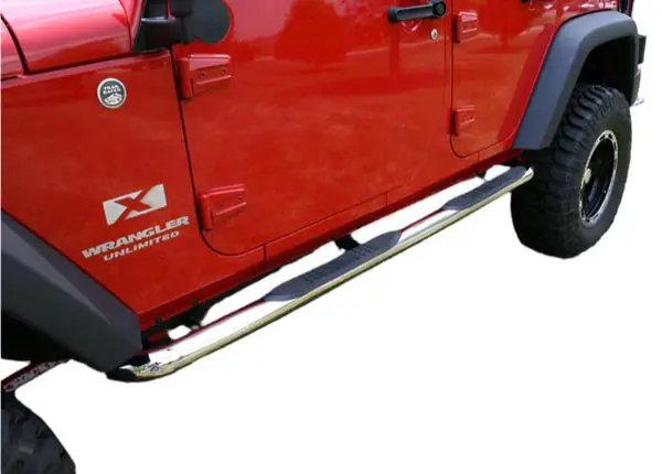 Rugged Ridge 3-In Round Side Step SS 07-18 Jeep Wrangler Unlimited JK