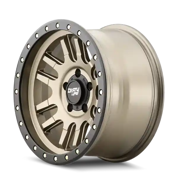 Dirty Life 9309 Canyon Pro 17x9/5x127 BP/-12mm Offset/71.5mm Hub Satin Gold Wheel - Beadlock