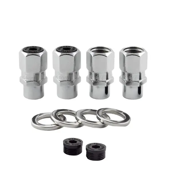 McGard Hex Lug Nut (Drag Racing Short Shank) 1/2-20 / 13/16 Hex / 1.6in. Length (4-Pack) - Chrome