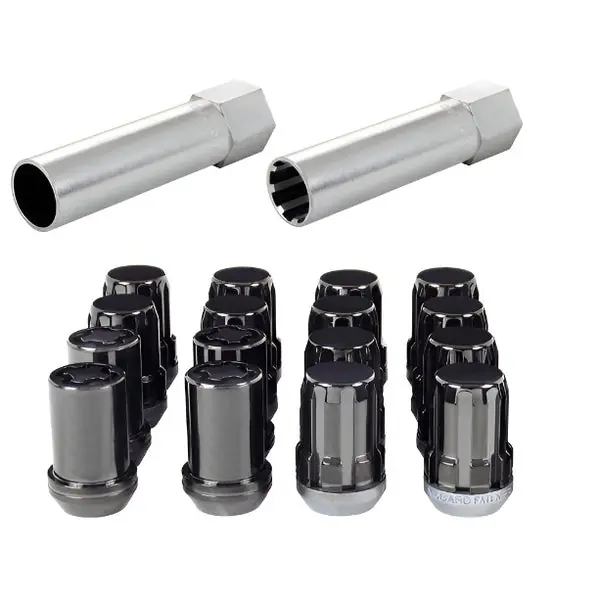 McGard SplineDrive Tuner 4 Lug Install Kit w/Locks & Tool (Cone) M12X1.5 / 13/16 Hex - Black