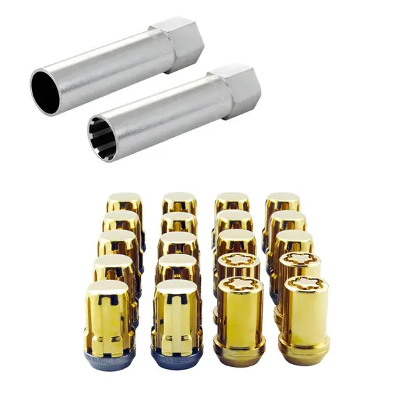 McGard SplineDrive Tuner 5 Lug Install Kit w/Locks & Tool (Cone) M12X1.25 / 13/16 Hex - Gold