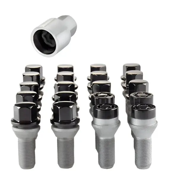 McGard 5 Lug Hex Install Kit w/Locks (Cone Seat Bolt) M14X1.25 / 17mm Hex / 27.5mm Shank L. - Black