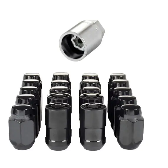 McGard 5 Lug Hex Install Kit w/Locks (Cone Seat Nut) M12X1.5 / 13/16 Hex / 1.5in. Length - Black