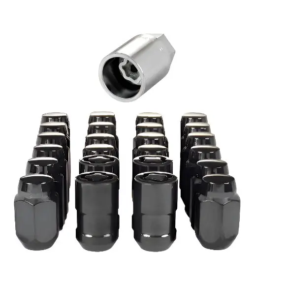 McGard 6 Lug Hex Install Kit w/Locks (Cone Seat Nut) M12X1.5 / 13/16 Hex / 1.5in. Length - Black