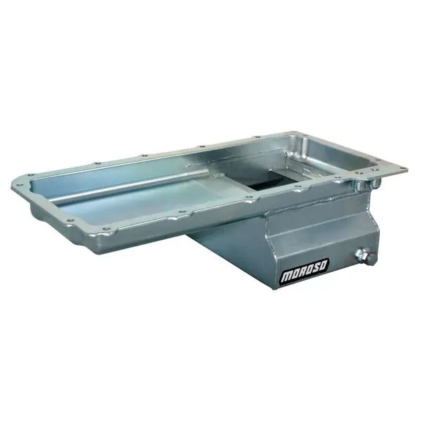 Moroso GM LS Swap (w/Rear Sump & Two -10An Fittings) Wet Sump 7qt 6in Baffled Steel Oil Pan