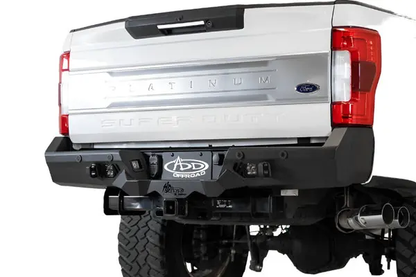 Addictive Desert Designs 17-20 Ford Super Duty Bomber HD Rear Bumper w/ Mounts For Cube Lights