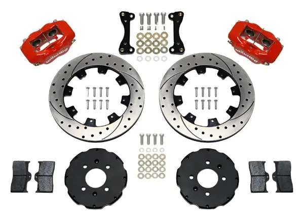 Wilwood Forged Dynalite Front Hat Kit 12.19in Drilled Red 94-01 Honda/Acura w/262mm Disc