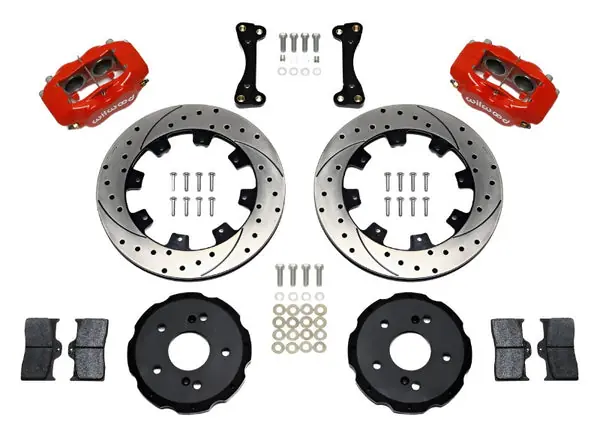 Wilwood Forged Dynalite Front Hat Kit 12.19in Drilled Red 02-06 Acura RSX-5 Lug