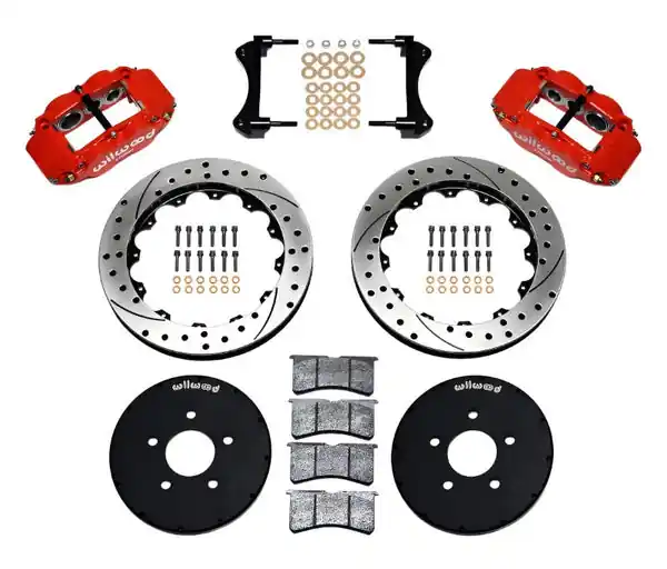 Wilwood Narrow Superlite 6R Front Hat Kit 12.88in Drill Red 1994-2004 Mustang
