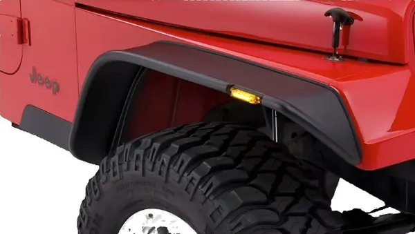 Bushwacker 87-95 Jeep Wrangler Flat Style Flares 2pc Excludes Renegade - Black