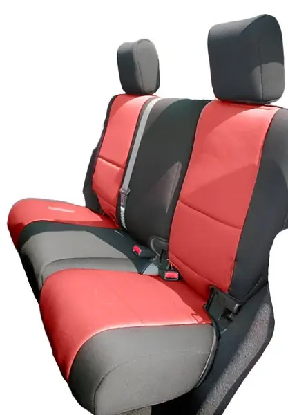 Rugged Ridge Seat Cover Kit Black/Red 11-18 Jeep Wrangler JK 4dr