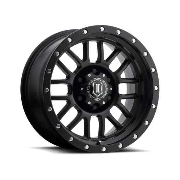 ICON Alpha 17x8.5 6x5.5 0mm Offset 4.75in BS 106.1mm Bore Satin Black Wheel