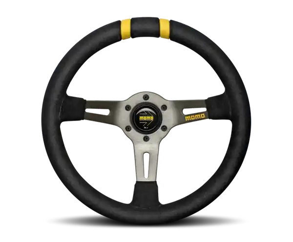 Momo MODDRIFT Steering Wheel 330 mm - Black Suede/Anth Spokes/2 Stripes