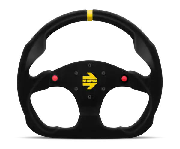 Momo MOD30 Buttons Steering Wheel 320 mm - Black Suede/Black Spokes/1 Stripe