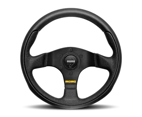 Momo Team Steering Wheel 300 mm - 4 Black Leather/Black Spokes