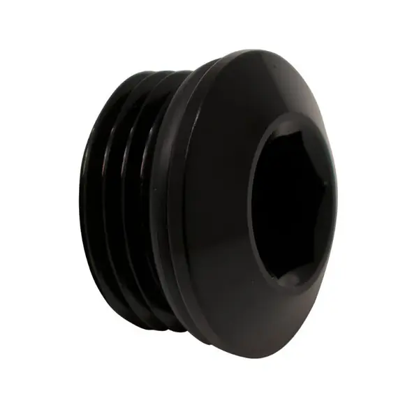 DeatschWerks 8AN ORB Male Plug Low Profile Internal Allen/Hex (Incl O-Ring) Anodized Matte Black