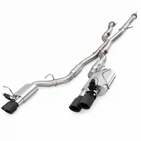 QTP 2018+ Jeep Grand Cherokee Trackhawk 304SS Screamer Cat-Back Exhaust w/4in Black Tips