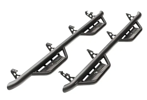 N-Fab Podium LG 15.5-19 Dodge RAM 1500 Crew Cab 6.4ft Bed - Bed Access - Tex. Black - 3in