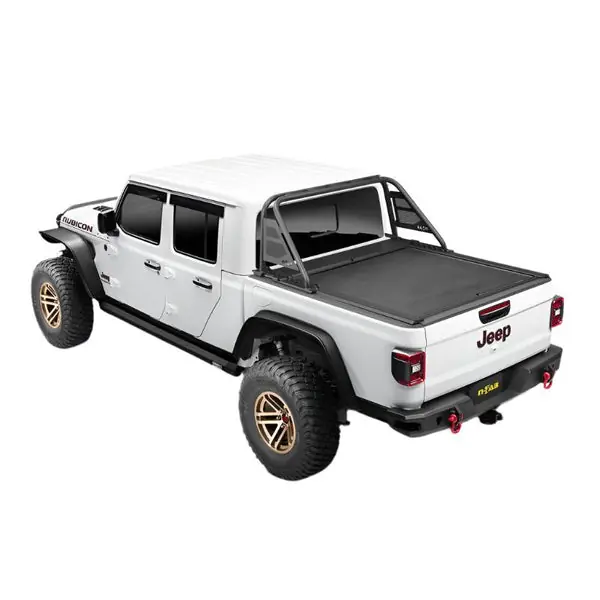 Rugged Ridge 20-22 Jeep Gladiator w/Trail Rail Sys Armis Tonneau Cover w/Max Track - Tex. Blk