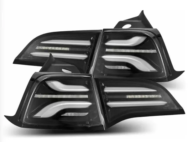 AlphaRex 20-22 Tesla Model Y PRO-Series LED Tail Lights Jet Black w/Seq Sig