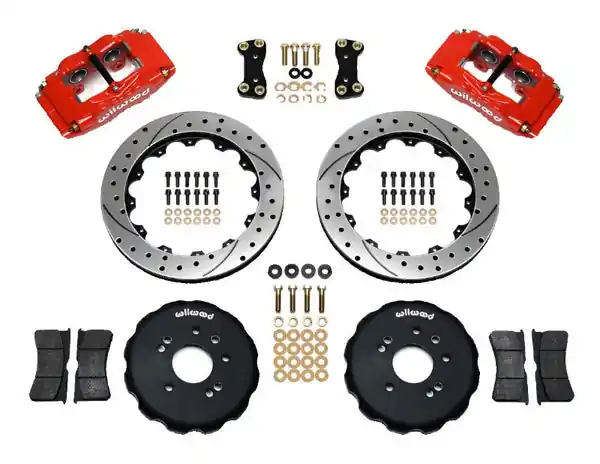 Wilwood FSLI4 Front Hat Kit 13.00in Drilled Red Nissan 240SX