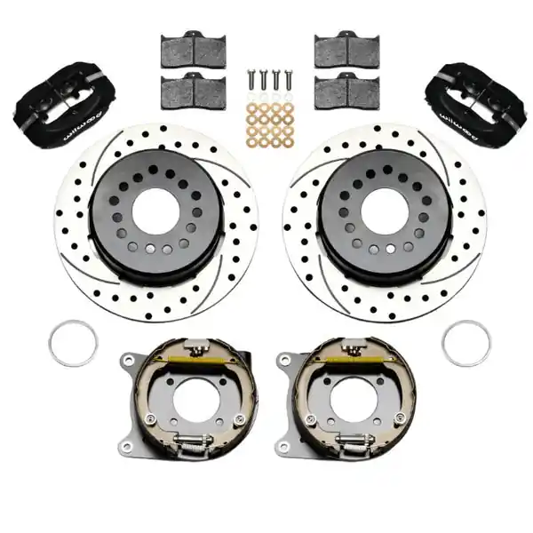 Wilwood Forged Dynalite P/S Park Brake Kit Drilled 12 Bolt 2.75in offset Staggered Shock