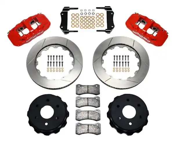 Wilwood AERO4 RearTruck Kit 14.25in Red 1999-2010 GM 1500-SUV 1 Piston OE Caliper