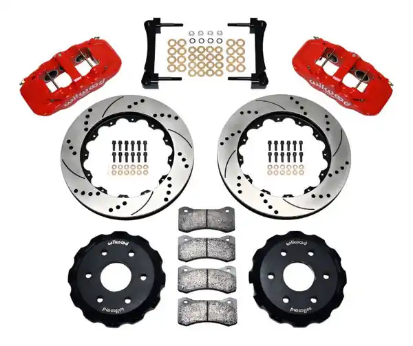 Wilwood AERO6 Front Truck Kit 14.25in Drill Red 1999-2014 GM Truck/SUV 1500